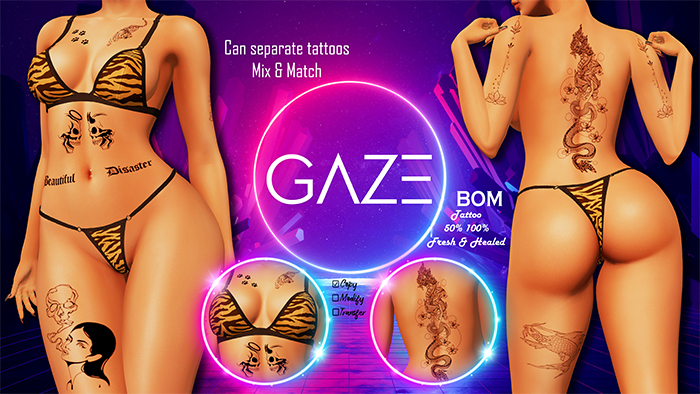 Gaze - "Beautiful Disaster" Tattoo BOM