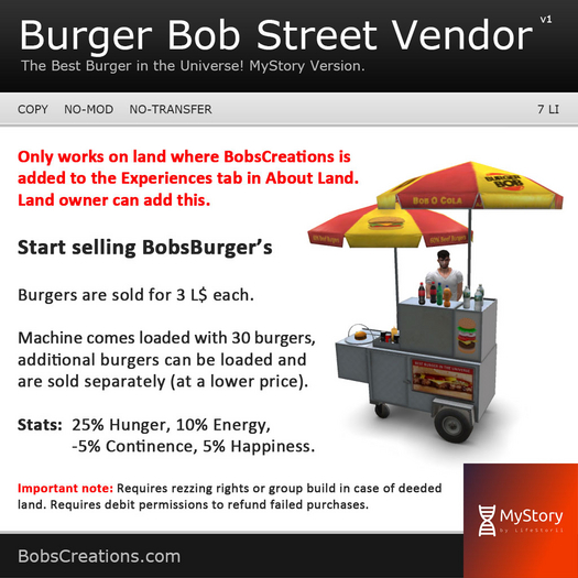 Burger Bob Street Vendor (MyStory) 