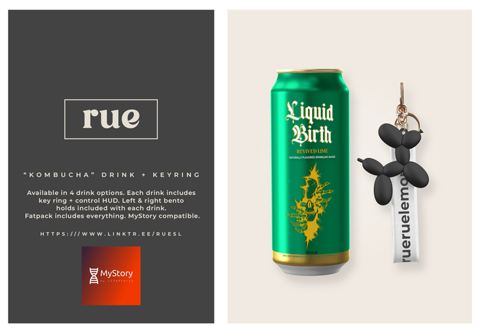 rue / liquid birth can + keys. lime [rez]