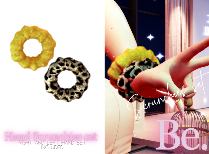 Be.Radikal.Be.Unique. Yellow and Leopard print Scrunchies