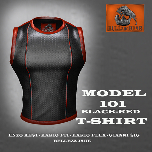 [BULLandBEAR] T-SHIRT 101  BLACK - RED