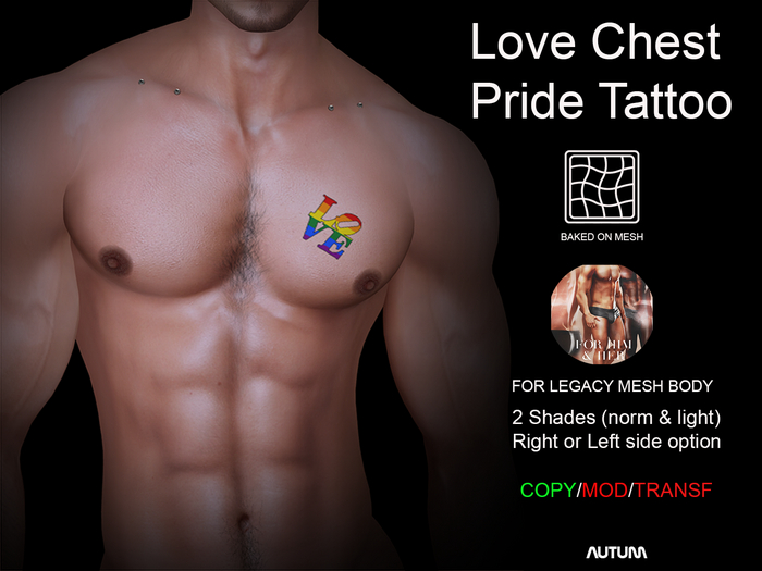 Autum - Love Chest Pride Tattoo 