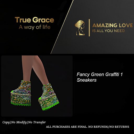 Fancy Green Graffiti 1 Sneakers - Maitreya