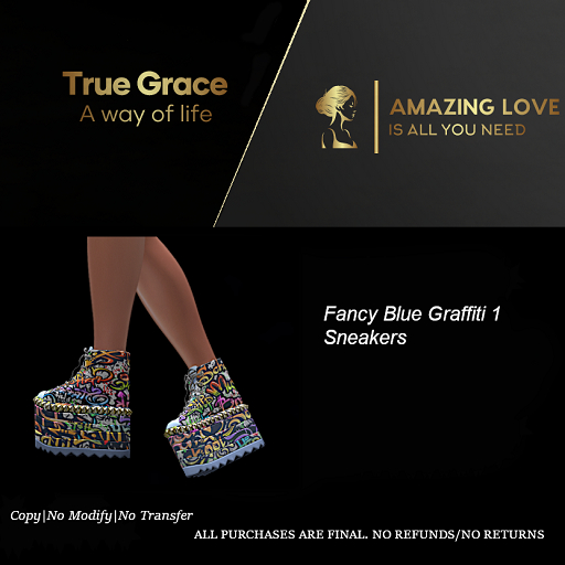 Fancy Blue Graffiti 1 Sneakers - Maitreya
