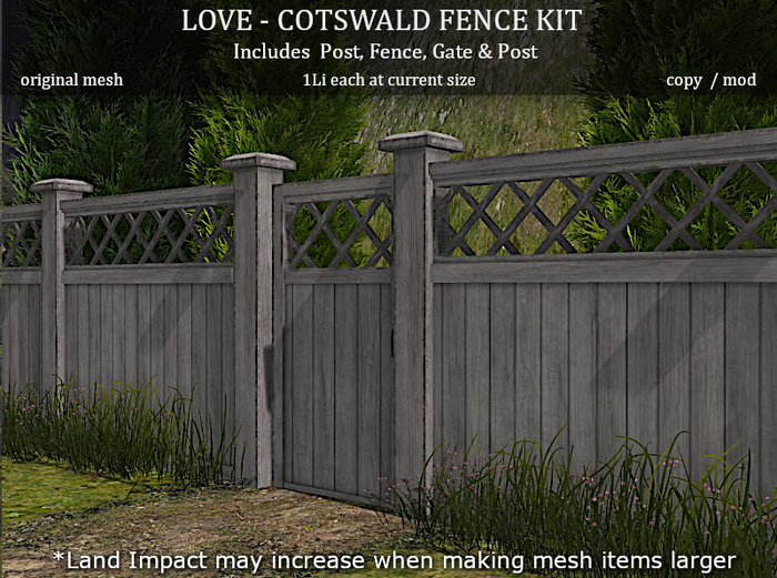 LOVE SUPERSTORE - COTSWALD FENCE KIT 