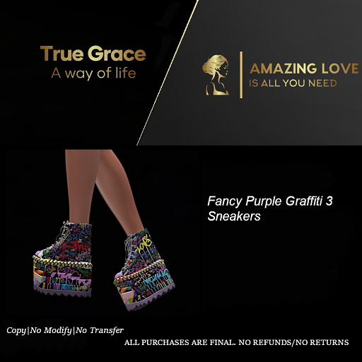 Fancy Purple Graffiti 3 Sneakers - Reborn