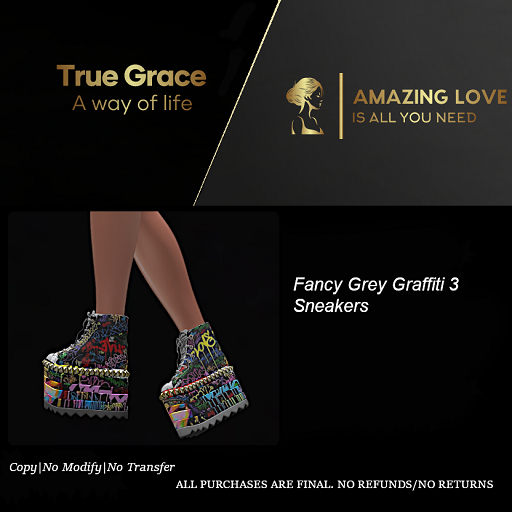 Fancy Grey Graffiti 3 Sneakers - Reborn