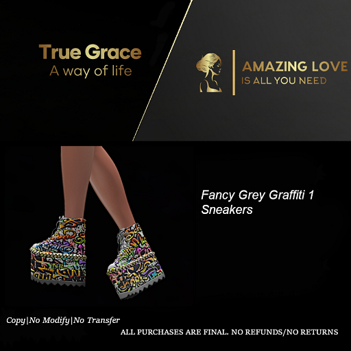 Fancy Grey Graffiti 1 Sneakers - Reborn