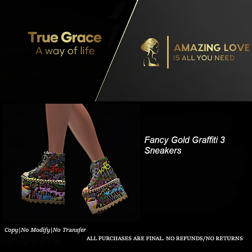 Fancy Gold Graffiti 3 Sneakers - Reborn