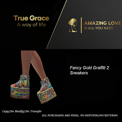 Fancy Gold Graffiti 2 Sneakers - Reborn
