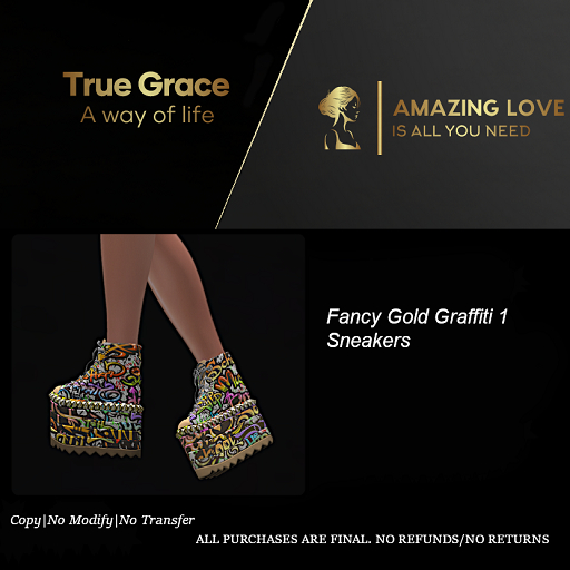 Fancy Gold Graffiti 1 Sneakers - Reborn