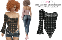 adorsy - Emmy Bodysuit Dark Black - Maitreya/Legacy-Nerido/Lara Petite/Reborn-Juicy