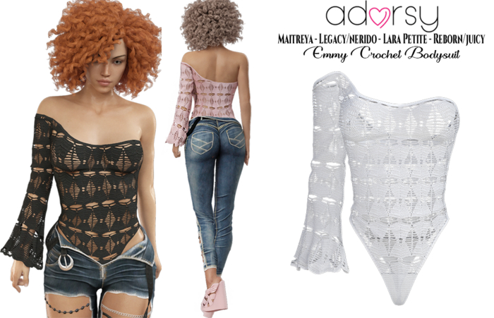 adorsy - Emmy Bodysuit White - Maitreya/Legacy-Nerido/Lara Petite/Reborn-Juicy