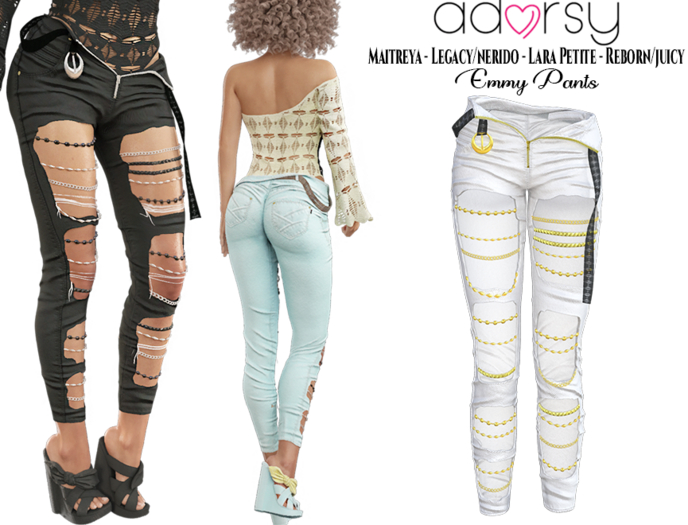 adorsy - Emmy Pants White - Maitreya/Legacy-Nerido/Lara Petite/Reborn-Juicy