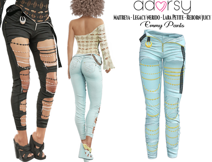 adorsy - Emmy Pants Light Blue - Maitreya/Legacy-Nerido/Lara Petite/Reborn-Juicy