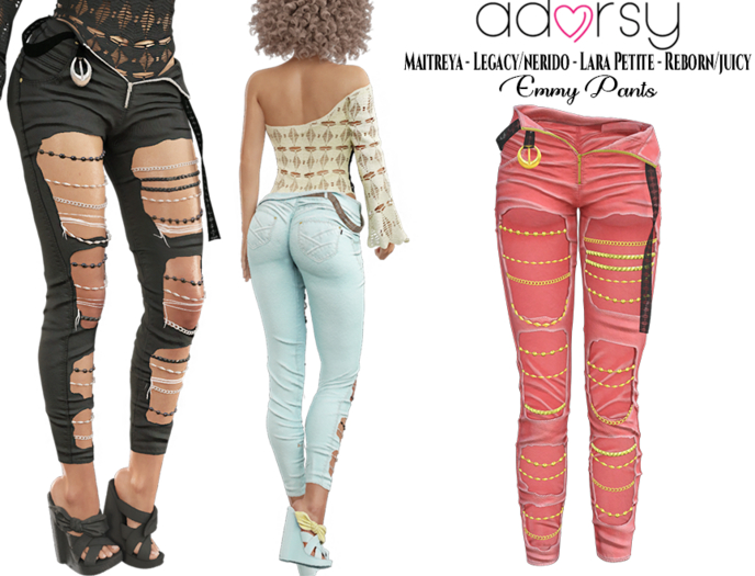 adorsy - Emmy Pants Coral - Maitreya/Legacy-Nerido/Lara Petite/Reborn-Juicy