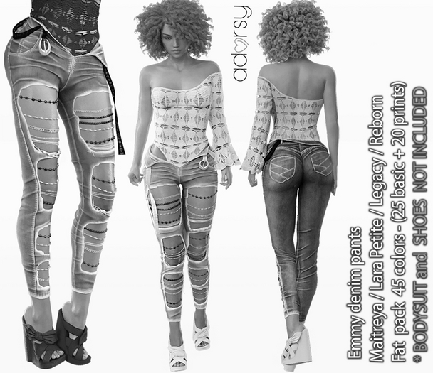 adorsy - Emmy Denim Pants DEMO - Maitreya/Legacy-Nerido/Lara Petite/Reborn-Juicy