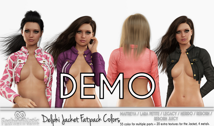 Demo Delphi Jacket Fatpack Colors - Maitreya, Petite, Legacy, Nerido, Reborn, Juicy - FashionNatic