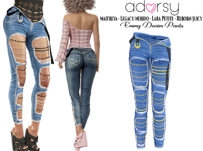 adorsy - Emmy Denim Pants Cornflower - Maitreya/Legacy-Nerido/Lara Petite/Reborn-Juicy