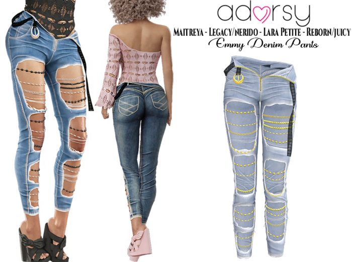 adorsy - Emmy Denim Pants Faded - Maitreya/Legacy-Nerido/Lara Petite/Reborn-Juicy