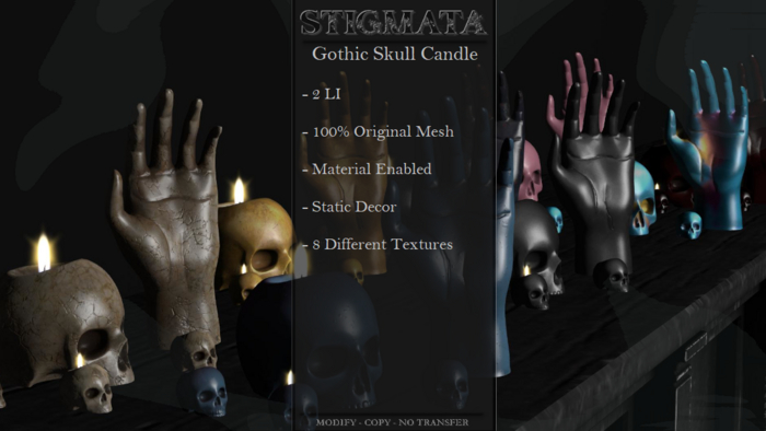 Stigmata - Gothic Skull Candle - [Add Me]