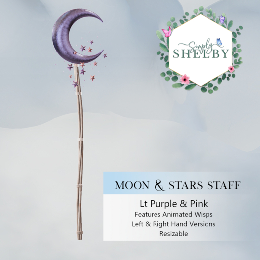 Moon & Stars Staff - Lt Purple