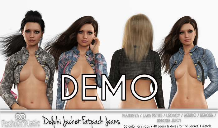 Demo Delphi Jacket Fatpack Denim - Jeans - Maitreya, Petite, Legacy, Nerido, Reborn, Juicy - FashionNatic