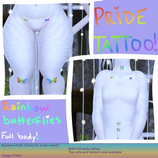 Plant Matter\\Pride Butterfly tattoos FREE~