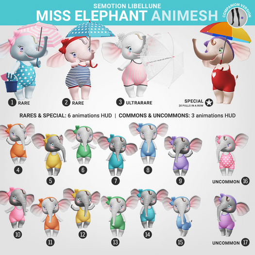 SEmotion Libellune Miss Elephant Animesh FATPACK