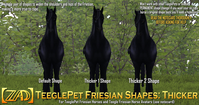 [ZAD] TeeglePet Friesian Shapes: Thicker