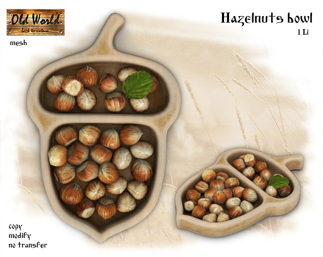 Wooden hazelnuts bowl - Old World - Rustic Food