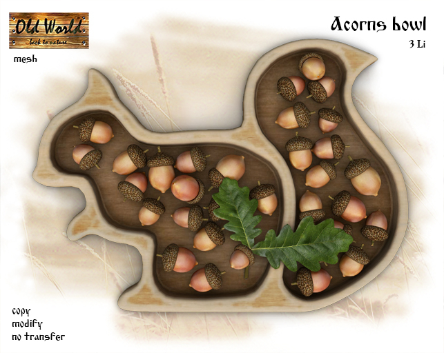 Wooden acorns bowl - Old World - Rustic Food