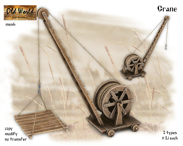 Medieval wooden crane v2 - Old World - Rustic / Medieval