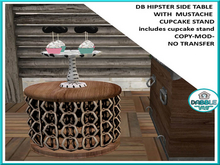 .:TT:.  HIPSTER SIDE TABLE WITH  MUSTACHE CUPCAKE STAND box