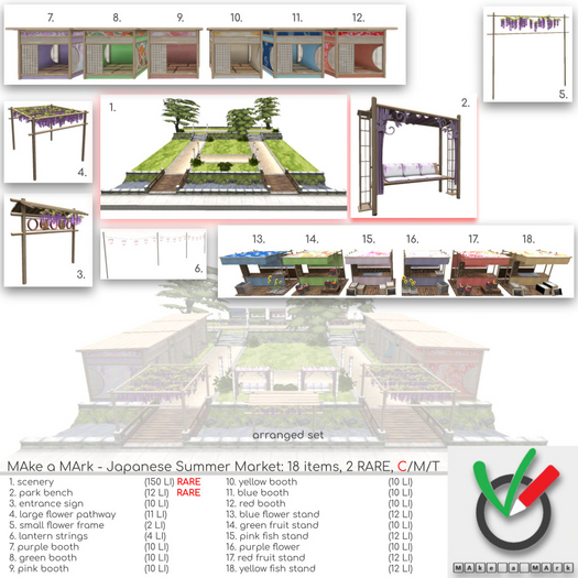 2. Japanese Summer Market - park bench RARE