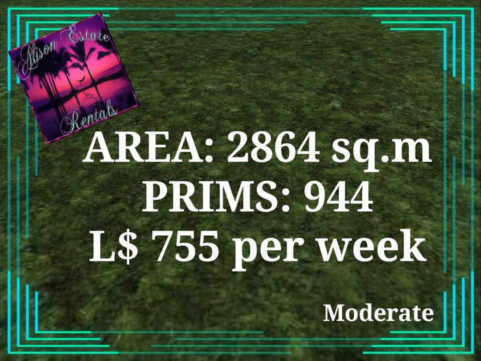 ALISON ESTATE RENTALS - LAND FOR RENT - 2864SQ.M 9444PRIMS L$755/WEEK!!