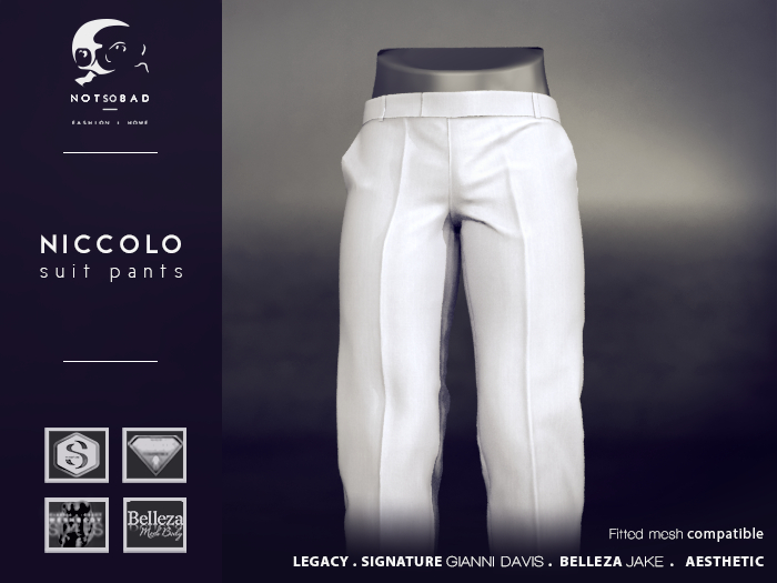 not so bad . mesh . NICCOLO suit pants . white 
