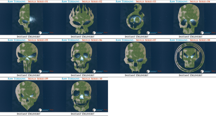 50% OFF SALE! 10 x Raw Terrains - Skulls Complete!