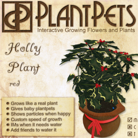PlantPet Seed [Holly Plant *Red*]