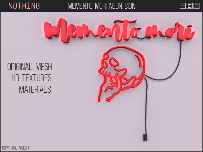 Memento Mori Neon Sign