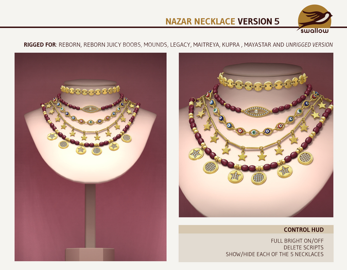 ^^Swallow^^ Nazar Necklace VERSION 5