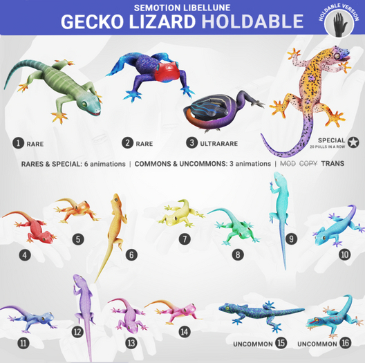 SEmotion Libellune Gecko Lizard Holdable RARE 02