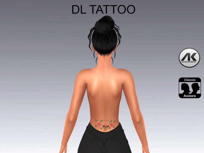 DL TATTOO CRANE FLEUR DOS