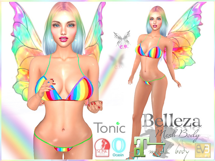 ``***{ E.D. RAINBOW BIKINI FAIRY FITMESH