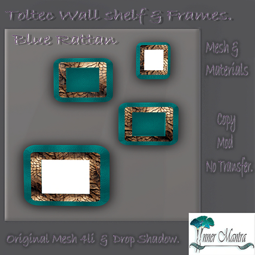 +Inner mantra + Toltec Shelf & Frames  [Blue Rattan }BOX