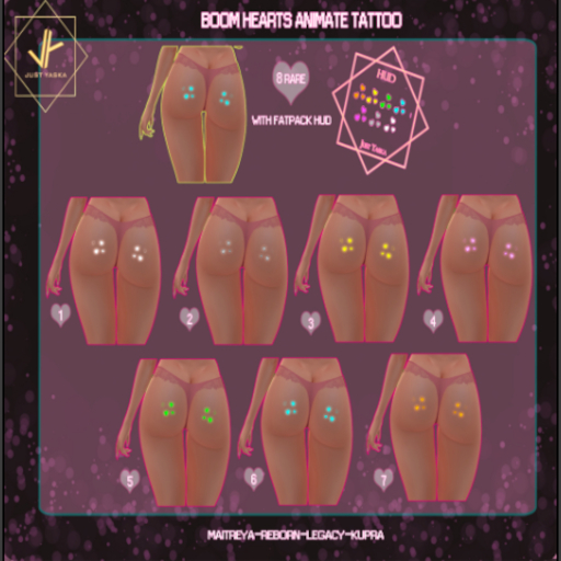 2. Just Yaska // Boom Hearts Animate TaTToo -Gray [Maitreya]