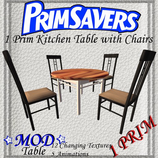 PrimSavers - 1 Prim Kitchen Round Table + 4 Chairs Ikea