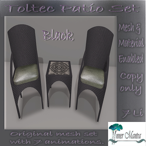 +Inner mantra+ Toltec  Table & Chairs Black {Box}