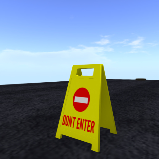 Mesh  floor sign (yellow) "DON'T ENTER"