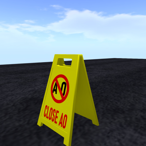 Mesh  floor sign  "close AO"